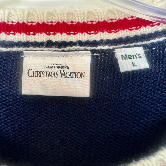 Men's Christmas Vacation 'Save The Neck for Me Clark' Sweater Mens L Wool Blend - Picture 3 of 10